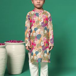 Readiprint Fashions Boys Floral Printed Regular Pure Cotton Kurta with Pyjamas-picture-47
