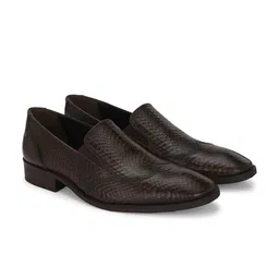 CARLO ROMANO Men Textured Leather Formal Slip-On Shoes-picture-14