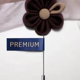 PELUCHE Unisex Brown & Gold-Toned Dual Shaded Beauty Lapel Pin-image-17