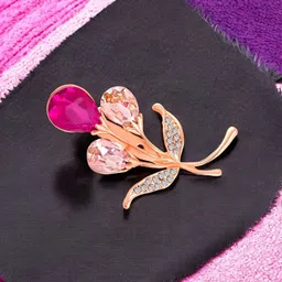 Mahi Gorgeous Flowerlet Stone Studded Lapel Pin Brooch-picture-46