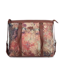 ZOUK Multicoloured Floral Print Leather Handcrafted 16 Inch Laptop Sustainable Shoulder Bag-picture-12