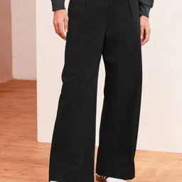NEXT Women Pleated Wide Leg Chinos Trousers-picture-25