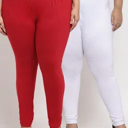 TAG 7 PLUS Women Pack Of 2 Solid Plus Size Leggings image 1