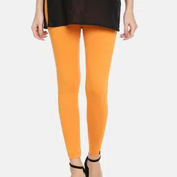 TWIN BIRDS Women Orange Solid Ankle-Length Leggings-picture-42