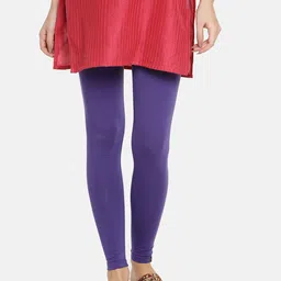 TWIN BIRDS Women Purple Solid Ankle-Length Leggings-image-94