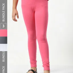 BAESD Girls Pack Of 3 Churidar Length Leggings-picture-56