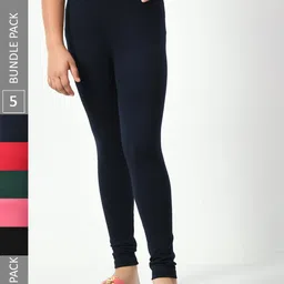 BAESD Girls Pack Of 5 Churidar-length Leggings-picture-14