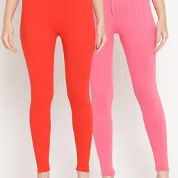 TAG 7 Women Pack Of 2 Solid Comfort-Fit Ankle-Length Leggings image 1