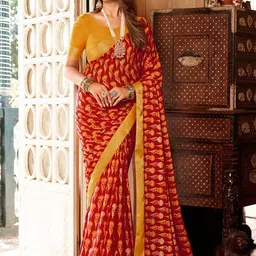 Flip The Style Ethnic Motifs Woven Design Zari Leheriya Saree-picture-16