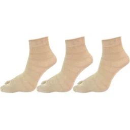 RC. ROYAL CLASS Women Pack of 3 Beige Cotton Ankle-Length Thumb Socks-picture-11