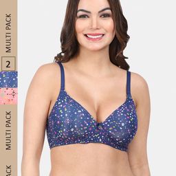 Amour Secret Pack Of 2 Polka Dot Full Coverage Lightly Padded T-Shirt Bra-picture-11