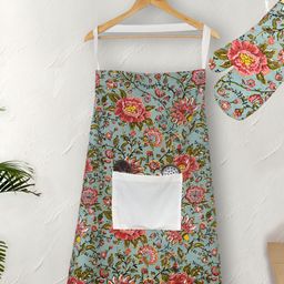 Texstylers Blue & Red 3 Pieces Printed Cotton Kitchen Linen Set-picture-18