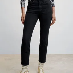 MANGO Women Slim Fit Stretchable Cropped Jeans-picture-39