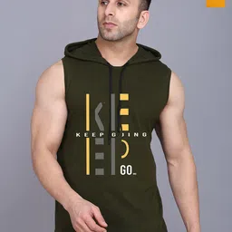 SLOWLORIS Pack Of 2 Printed Hooded Sleeveless Gym Vest-picture-14