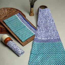 Kishori Sarees Ethnic Motifs Printed Pure Cotton Block Print Unstitched Dress Material-picture-26
