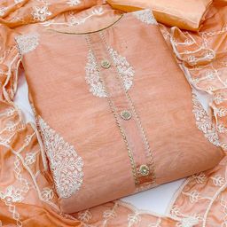 SHADOW & SAINING Ethnic Motifs Thread Work Unstitched Dress Material-picture-35