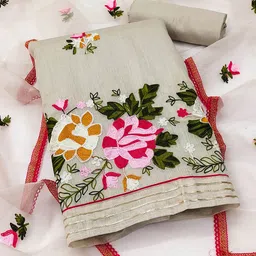 MANVAA Floral Embroidered Unstitched Dress Material-picture-25