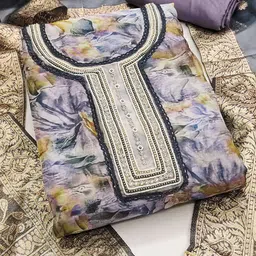 MANVAA Floral Printed Beads & Stones Unstitched Dress Material-picture-16