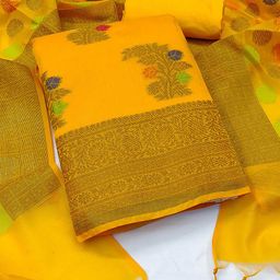 SHADOW & SAINING Ethnic Motifs Woven Design Unstitched Dress Material-picture-37