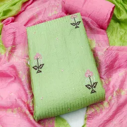 Lilots Unstitched Floral Embroidered Dress Material-picture-21