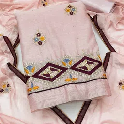 SHADOW & SAINING Ethnic Motifs Embroidered Unstitched Dress Material-picture-28