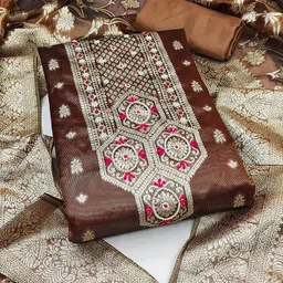 KALINI Ethnic Motifs Woven Design Unstitched Dress Material-image-76