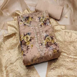 Lilots Organza Unstitched Dress Material-picture-53