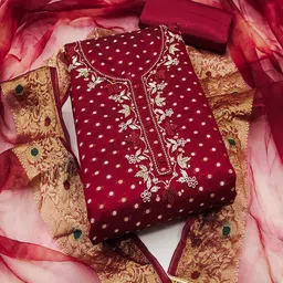 Lilots Organza Unstitched Dress Material-picture-23