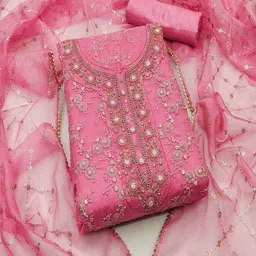 Lilots Organza Unstitched Dress Material-picture-35