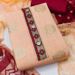 MANVAA Ethnic Motifs Woven Design Unstitched Dress Material-picture-22
