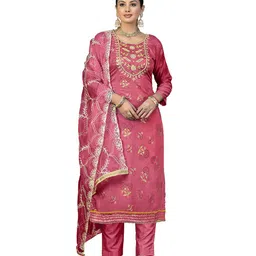 MANVAA Floral Printed Zari Unstitched Dress Material-picture-25