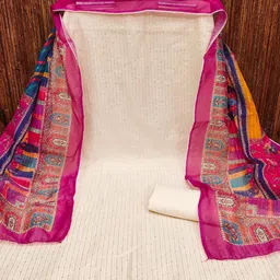 Leeza Store Striped Embellished Sequinned Unstitched Dress Material-picture-20