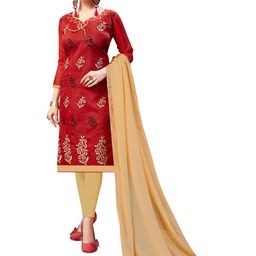 MANVAA Ethnic Motifs Embroidered Unstitched Dress Material-picture-41
