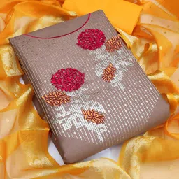 MANVAA Floral Embroidered Sequinned Unstitched Dress Material-picture-16