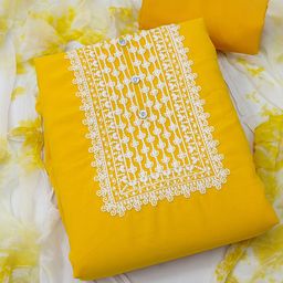 MANVAA Floral Embroidered Silk Georgette Unstitched Dress Material-picture-15