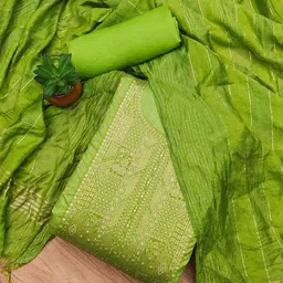 KALINI Woven Design Art Silk Unstitched Dress Material-image-23