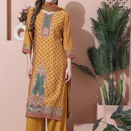 Stylee LIFESTYLE Floral Printed Pure Silk Unstitched Dress Material-image-4