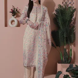 Stylee LIFESTYLE Floral Printed Satin Unstitched Dress Material-image-29