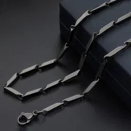 Yellow Chimes Men Black Stainless Steel  Rice Chain Pendant-picture-53