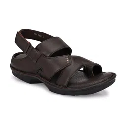 Hitz Men Brown Leather Comfort Sandals-picture-17