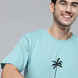 mast & harbour Mast  Harbour Men Blue  Black Cotton Printed Round Neck Pure Cotton T-shirt-picture-24