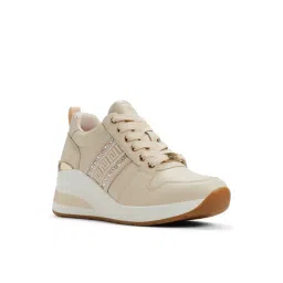 Aldo Women Beige Round Toe Sneakers-image-82