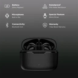 boAt Airdopes Ultra Plus TWS Earbuds with Environmental Noise Cancellation (IPX5 Sweat Resistant, ASAP Charge, Active Black) image 2