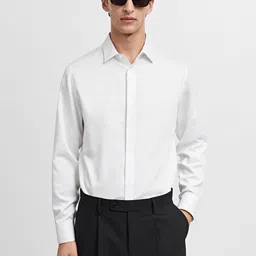 MANGO MAN The Suit Collection Slim Fit Pure Cotton Formal Shirt-picture-49