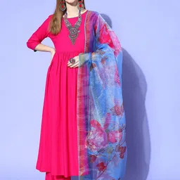 InWeave Regular Kurta with Palazzos & With Dupatta-picture-39