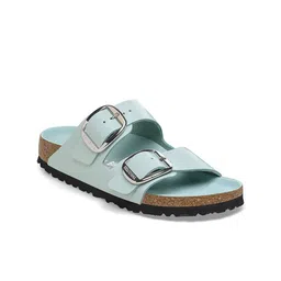 Birkenstock Arizona Buckle Detailed Leather Narrow Width Open Toe Flats-image-37
