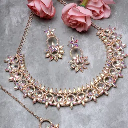 Sukkhi Gold-Plated Stone-Studded Jewellery Set-image-87