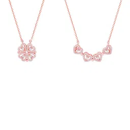 GIVA Rose Gold-Plated 925 Sterling Silver Heart Magnet Necklace-picture-15