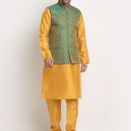 KRAFT INDIA Men Kurta With Churidar & Nehru jacket-picture-26