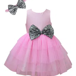 a.t.u.n. A T U N Pink Embellished Net Dress-picture-55
